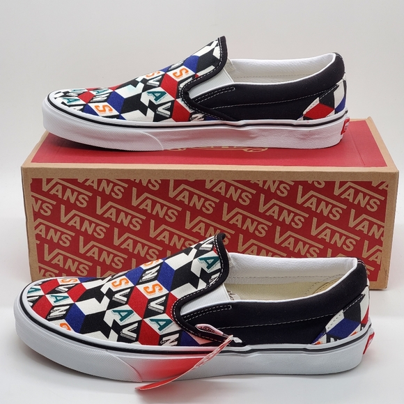 Van's Classic Slip-on Checker Cube Sneaker Shoes Sz 10 Mens New - Picture 3 of 6